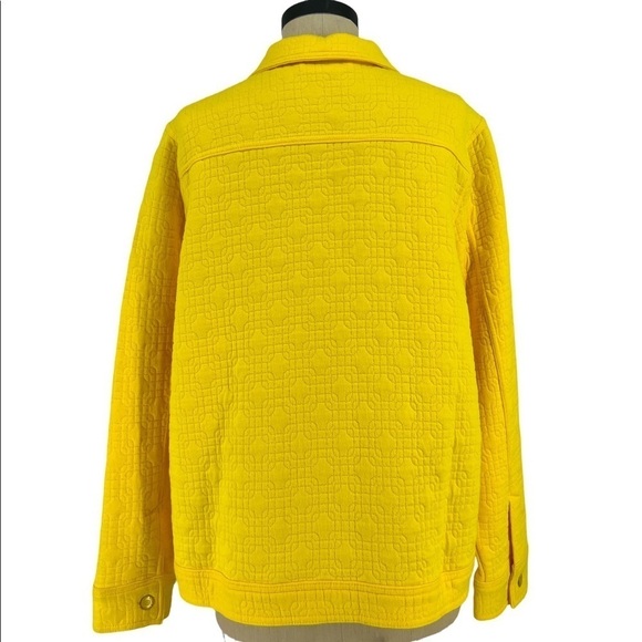 Isaac Mizrahi Live Jacket Quilted Button Up Neon Yellow Jacks Size 1X - Picture 2 of 11